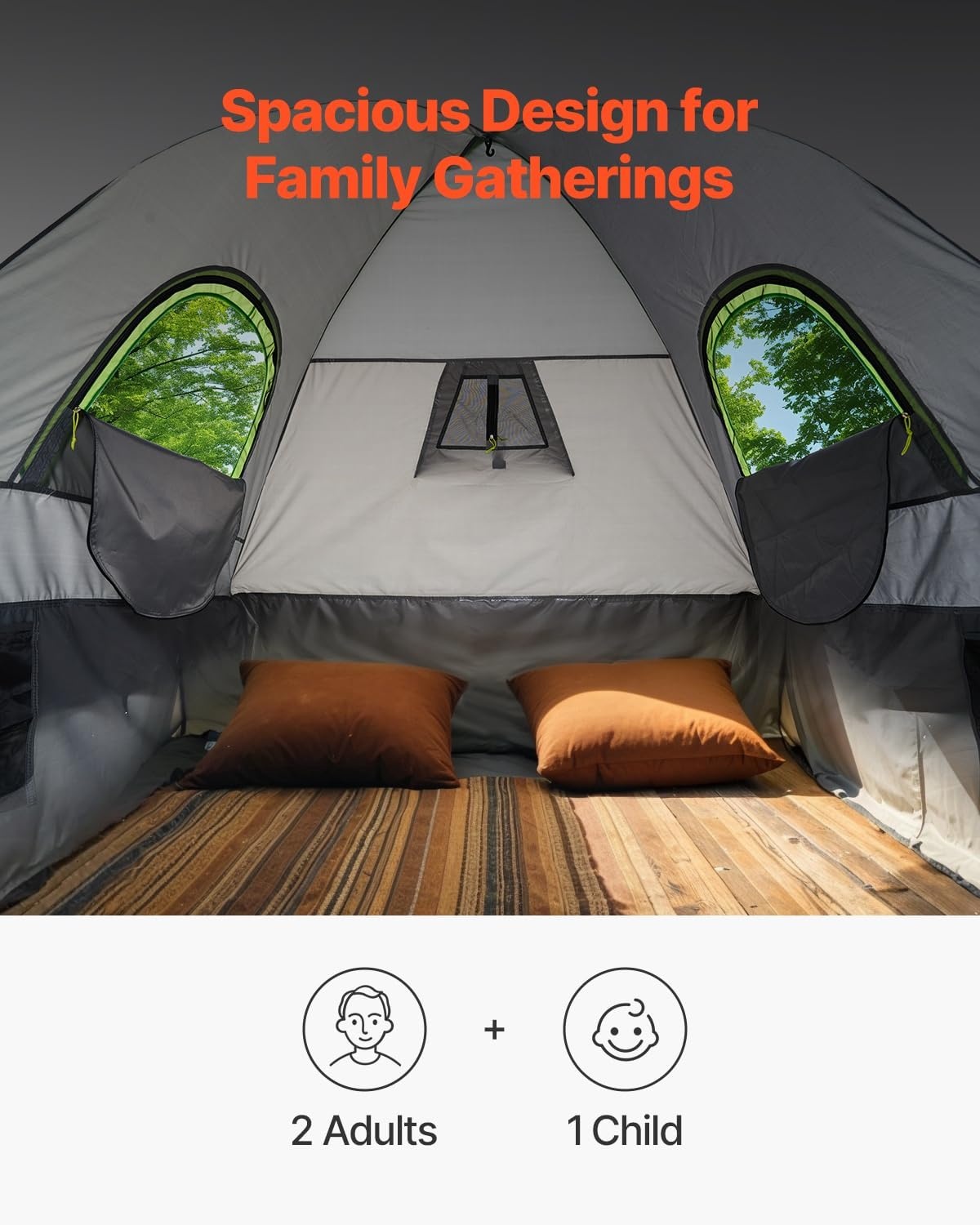 image:imageVEVOR SUV or Pickup Truck Camping Tents Waterproof Double Layer Design with Carry Bag Accommodates 29 Persons for Outdoor Activities5052 ft
