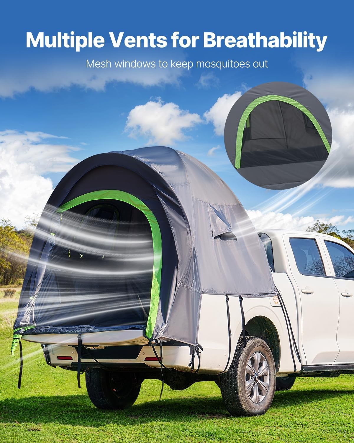 image:imageVEVOR SUV or Pickup Truck Camping Tents Waterproof Double Layer Design with Carry Bag Accommodates 29 Persons for Outdoor Activities5052 ft