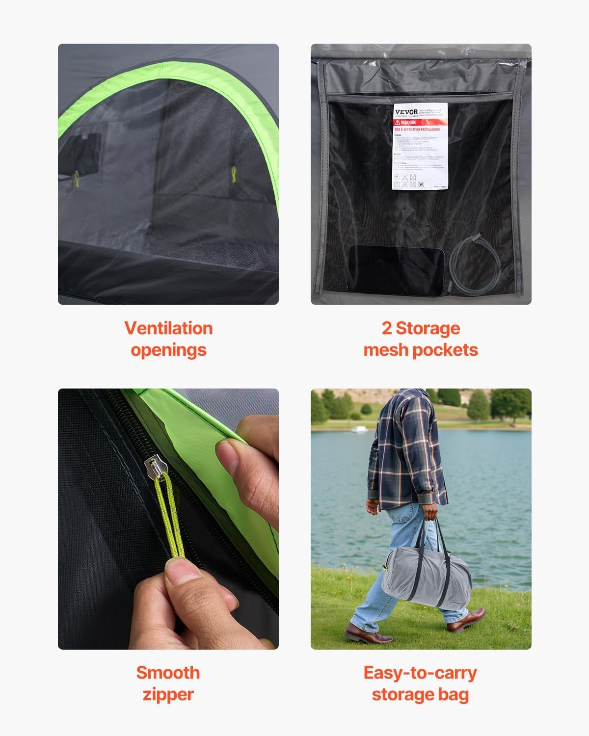 image:imageVEVOR SUV or Pickup Truck Camping Tents Waterproof Double Layer Design with Carry Bag Accommodates 29 Persons for Outdoor Activities5052 ft
