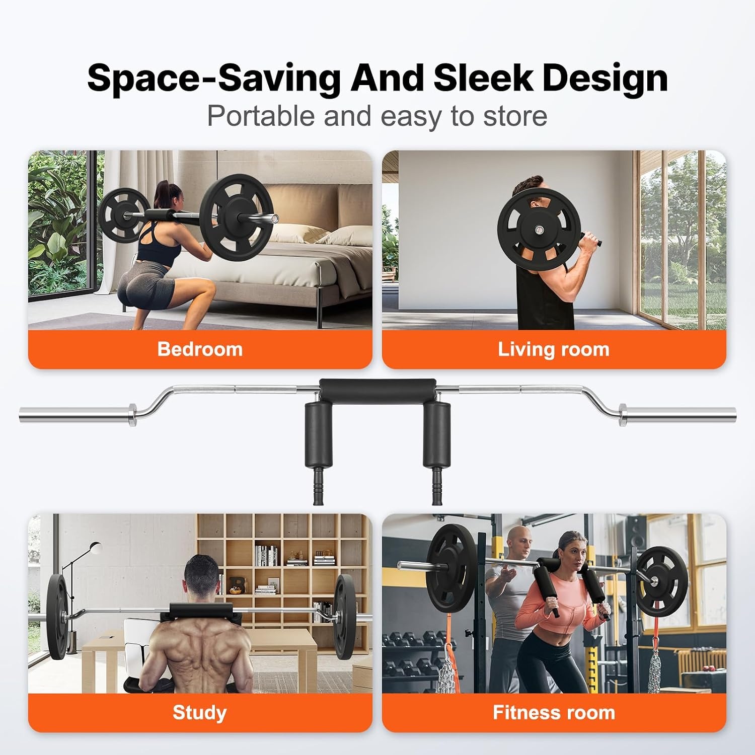 image:imageVEVOR Safety Squat Bar 700 amp 1500 LBS Plus 500 LBS Hex Barbell Trap Bar Ideal for Squats Deadlifts Lunges Rehab700 Pounds