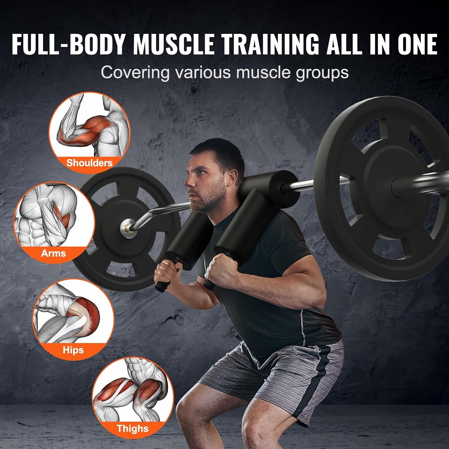 image:imageVEVOR Safety Squat Bar 700 amp 1500 LBS Plus 500 LBS Hex Barbell Trap Bar Ideal for Squats Deadlifts Lunges Rehab8661 x 1870 x 492 inches