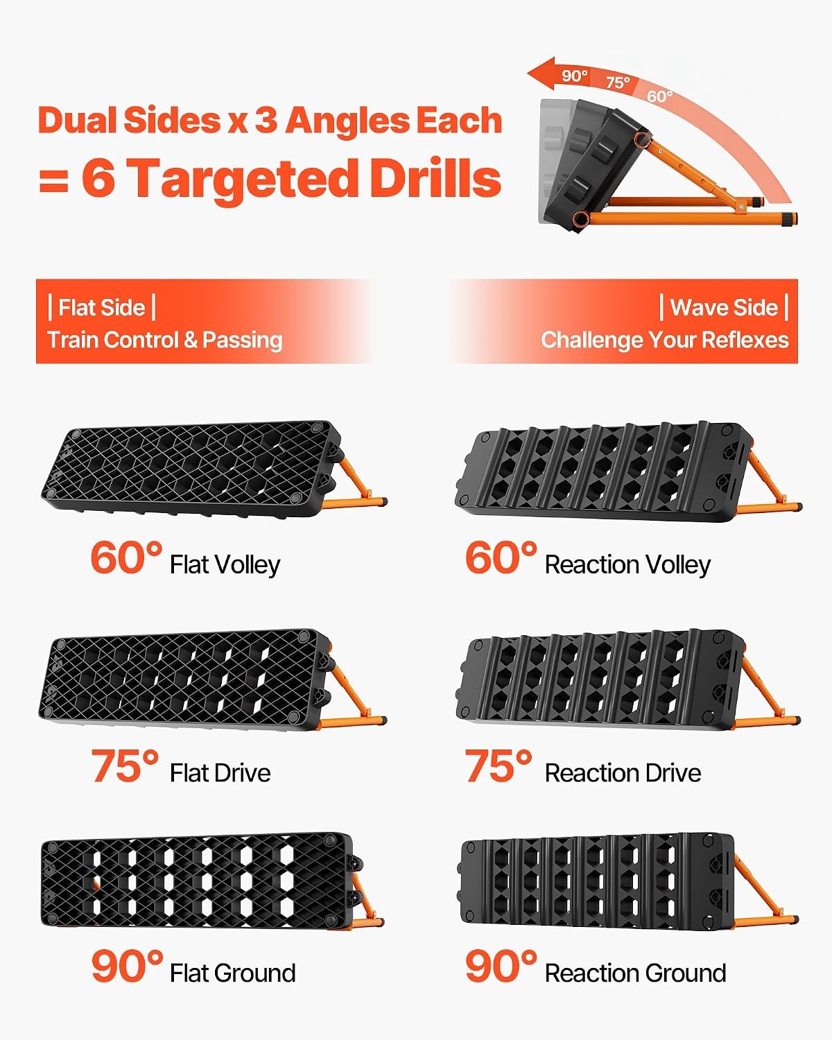image:imageVEVOR Soccer Rebounder Board MultAdjustable Angles Portable Soccer Rebound Wall Foldable Kickback Board Soccer Practice Equipment Ideal for Kids amp Adults Passing amp Shooting Drills374 x 98
