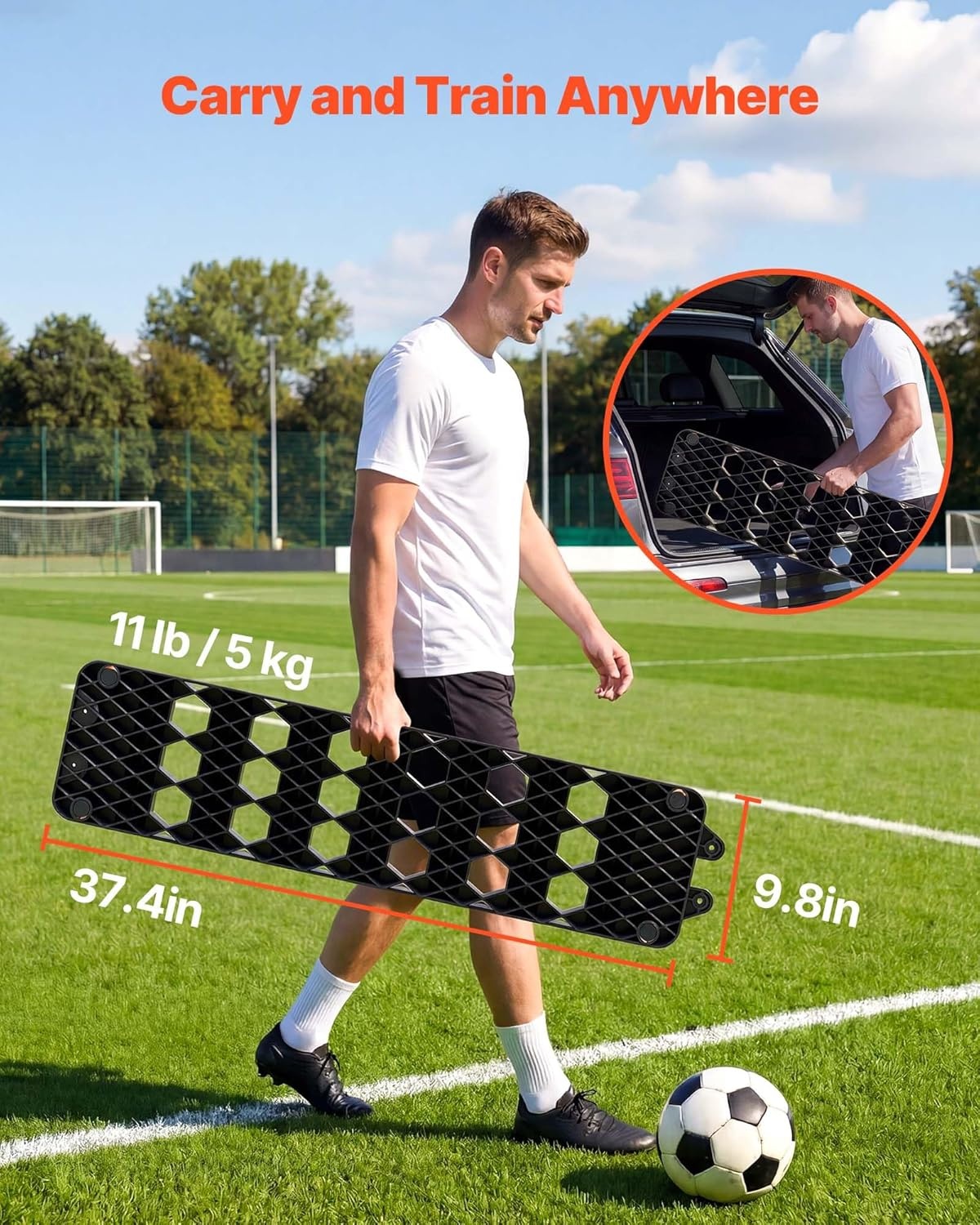 image:imageVEVOR Soccer Rebounder Board MultAdjustable Angles Portable Soccer Rebound Wall Foldable Kickback Board Soccer Practice Equipment Ideal for Kids amp Adults Passing amp Shooting Drills374 x 98