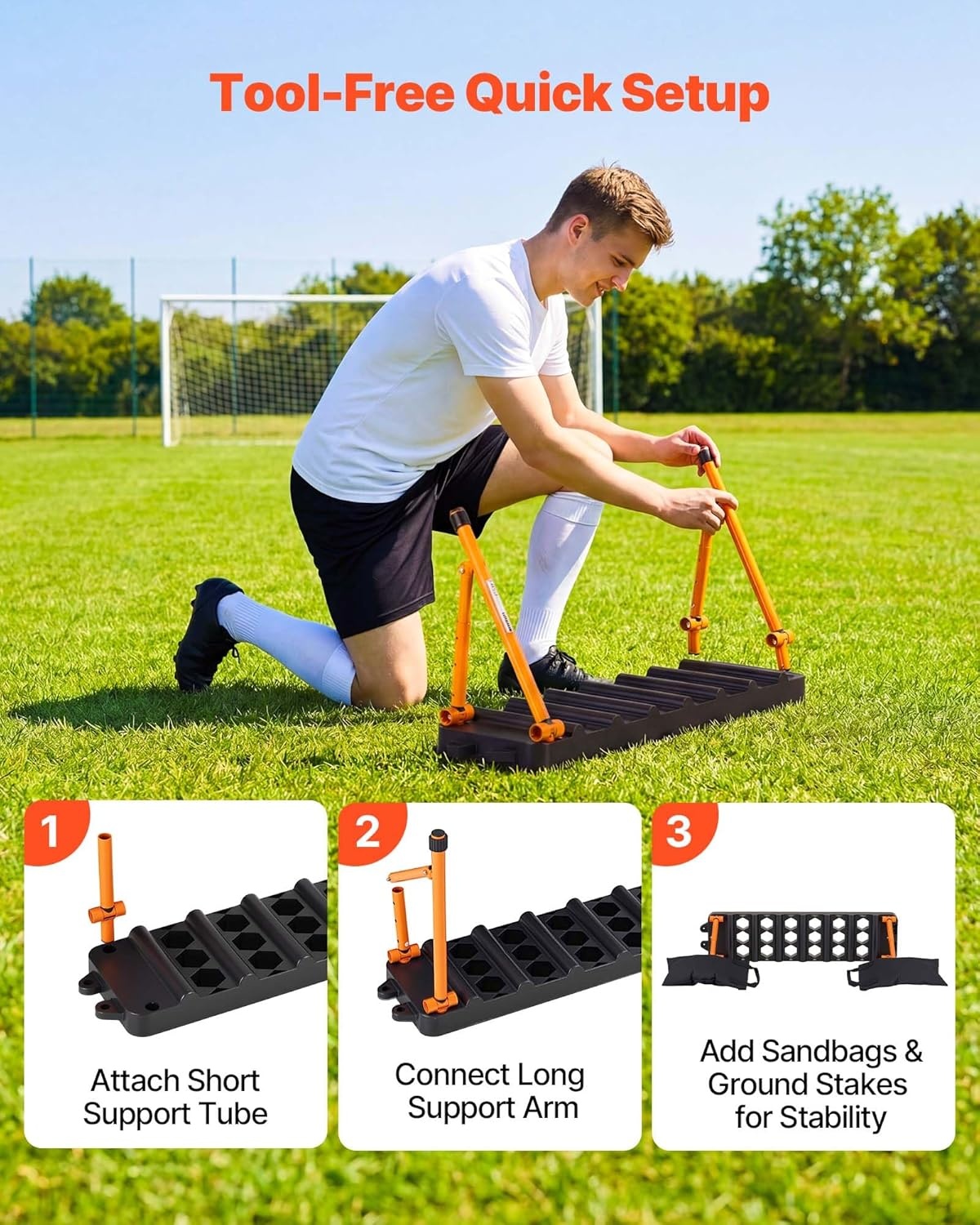 image:imageVEVOR Soccer Rebounder Board MultAdjustable Angles Portable Soccer Rebound Wall Foldable Kickback Board Soccer Practice Equipment Ideal for Kids amp Adults Passing amp Shooting Drills374 x 98