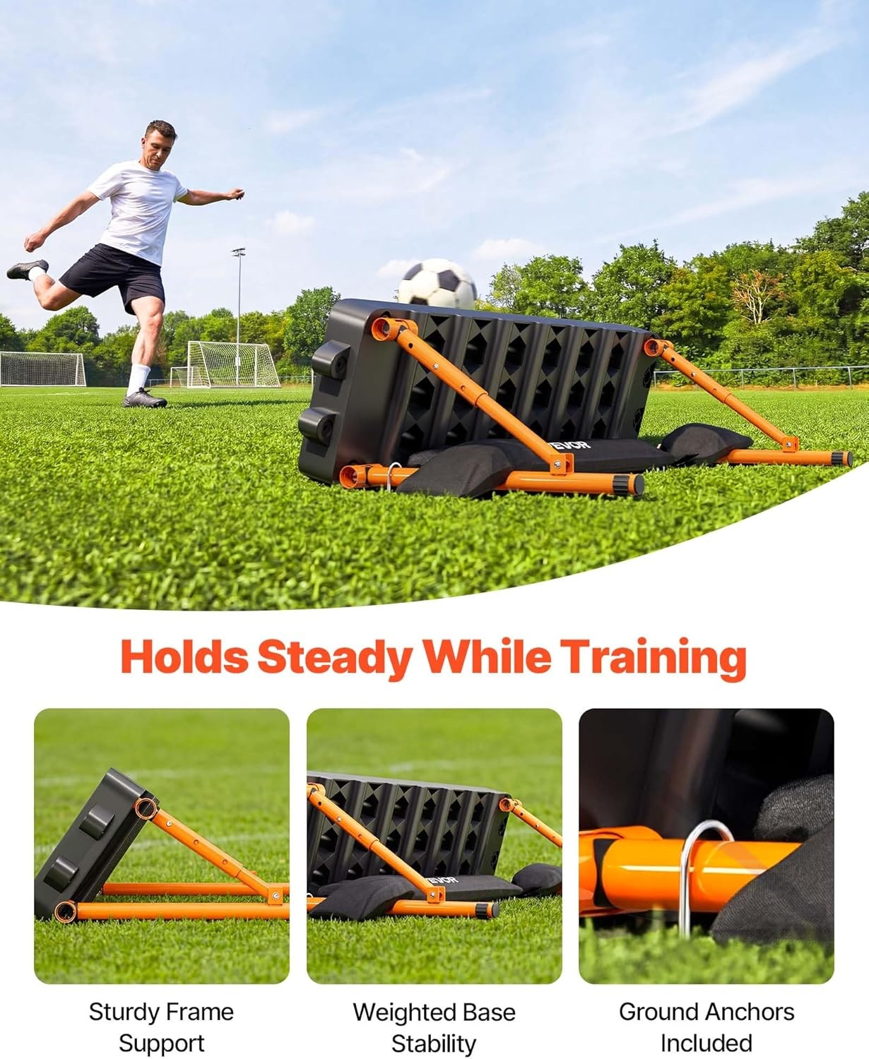 image:imageVEVOR Soccer Rebounder Board MultAdjustable Angles Portable Soccer Rebound Wall Foldable Kickback Board Soccer Practice Equipment Ideal for Kids amp Adults Passing amp Shooting Drills374 x 98