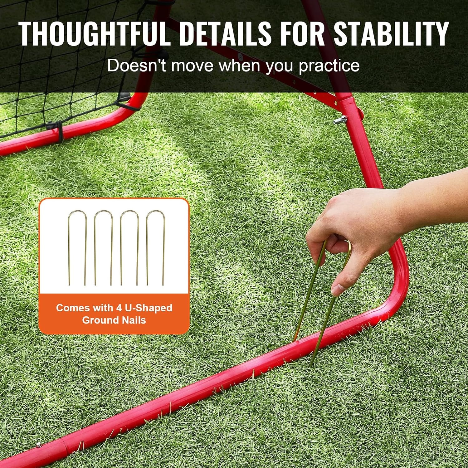 image:imageVEVOR Soccer Rebounder Net QuickSwitch Angle Soccer Goal Rebounder for Control Passing Practice HeavyDuty Iron Frame amp PE Net Easy Setup Ball Training Equipment for TeensampAdults 33x33FT