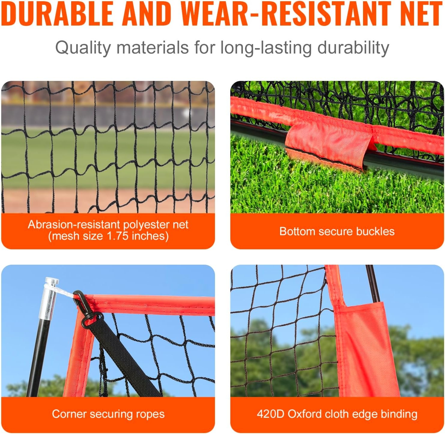 image:imageVEVOR Softball Practice Net Portable Baseball Training Net for Hitting Batting Catching Pitching Backstop Equipment with Bow Frame Carry Bag Strike Zone Batting Tee7X7FT Set 3