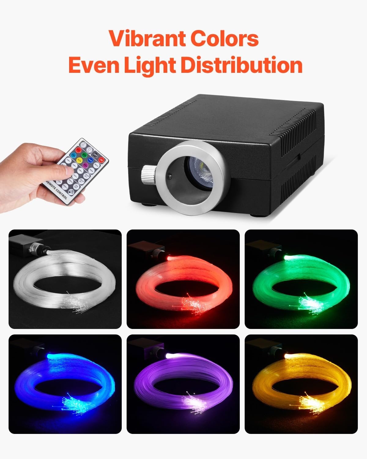 image:imageVEVOR Starlight Headliner Kit 150 pcs 003 in 65 ft 16W Fiber Optic Star Ceiling Lights for Car Bluetooth APP Remote Control Sound Activated RGBW Light Engine for Home Bed Room Decoration150pcs003in65ft
