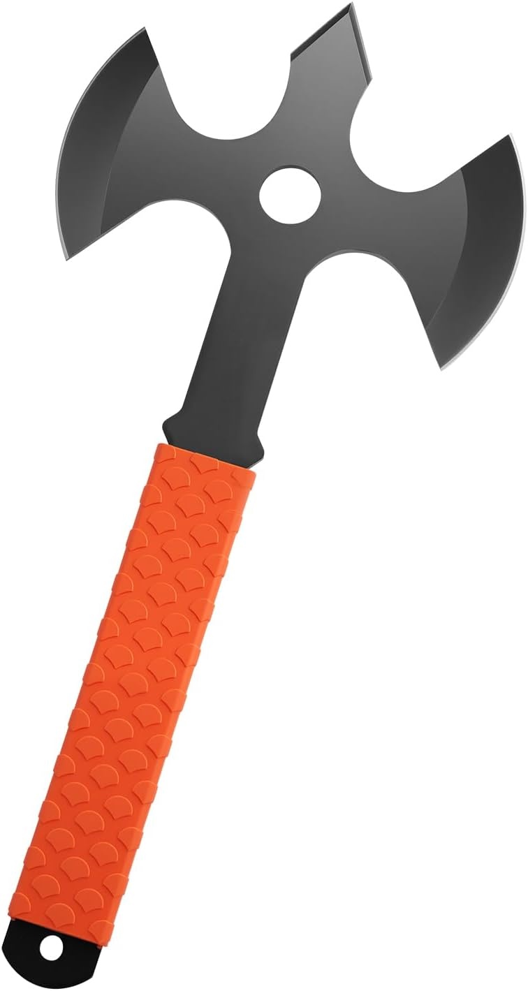 image:imageVEVOR Throwing Axes and Tomahawks 3 Pack Axe Throwing Hatchet Set MultiFunctional Handle with Wrench and Bottle Opener Stainless Steel with Black Nylon Sheath for Recreation and Competition3 Pack Triple Edge Axe