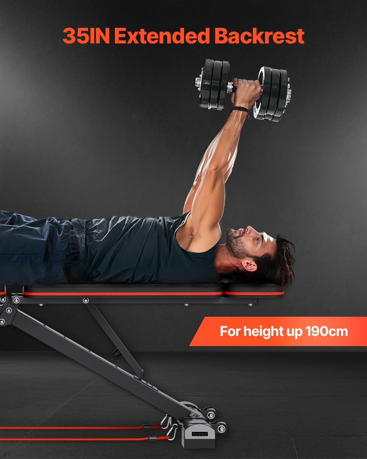 image:imageVEVOR Weight Bench 800lbs660lbs Adjustable Weight Bench Press for Full Body Workout Exercise Situp Bench for Home Gym Strength Training Multiple Functions Fast AdjustmentBlack