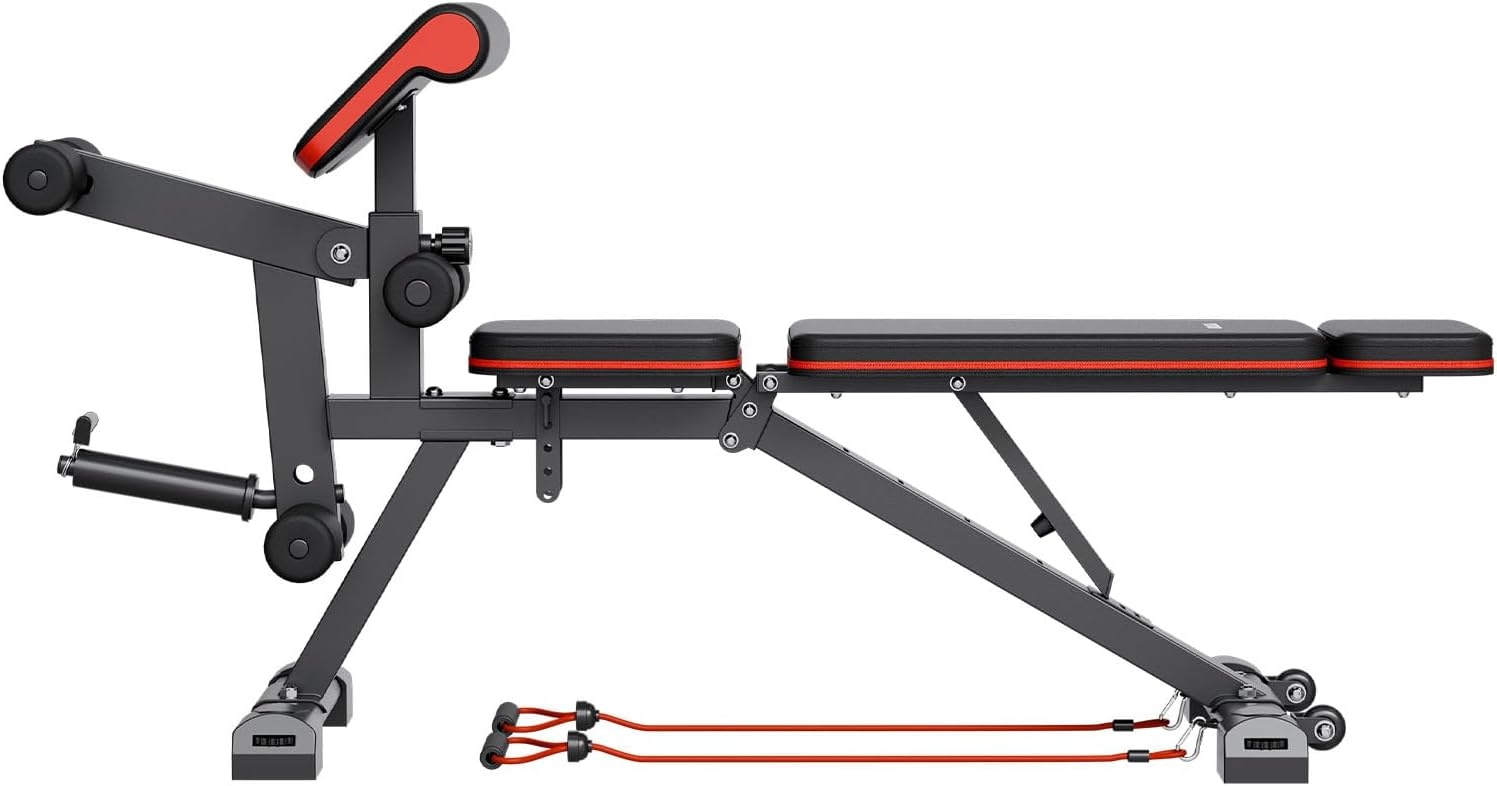 image:imageVEVOR Weight Bench 800lbs660lbs Adjustable Weight Bench Press for Full Body Workout Exercise Situp Bench for Home Gym Strength Training Multiple Functions Fast AdjustmentBlack