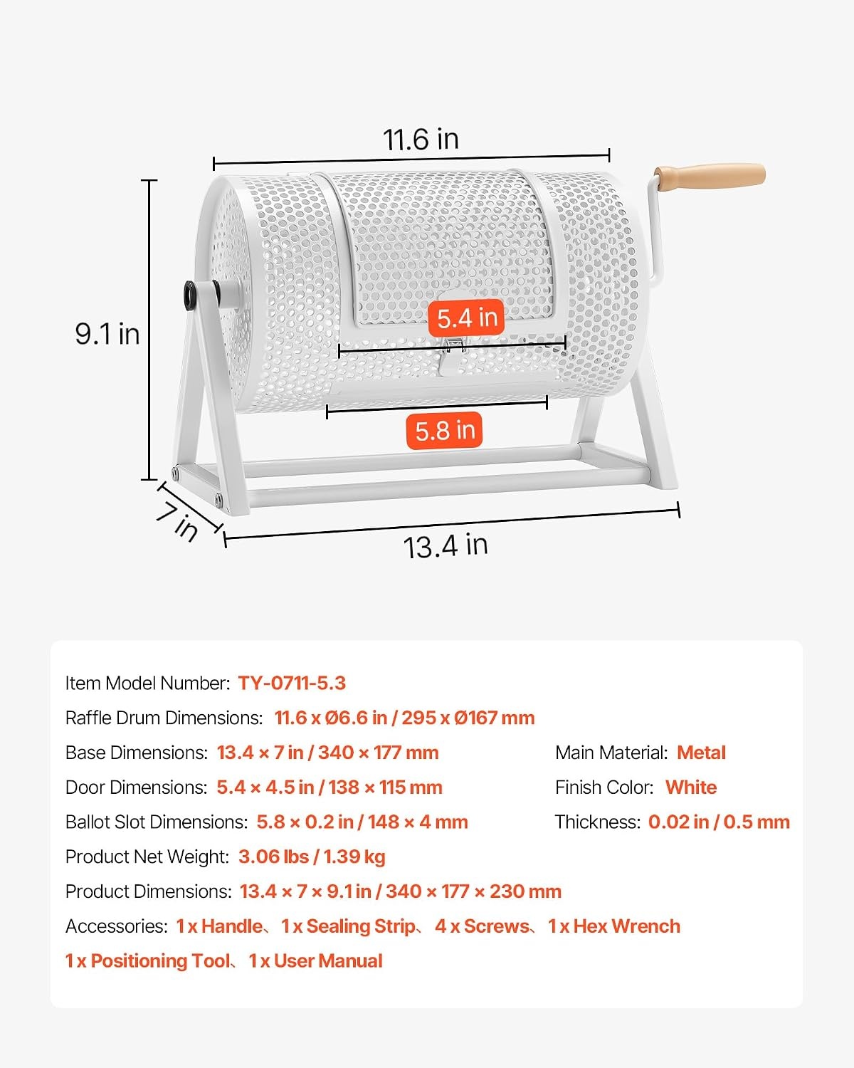 image:imageVEVORRaffle Ticket SpinnerWhite
