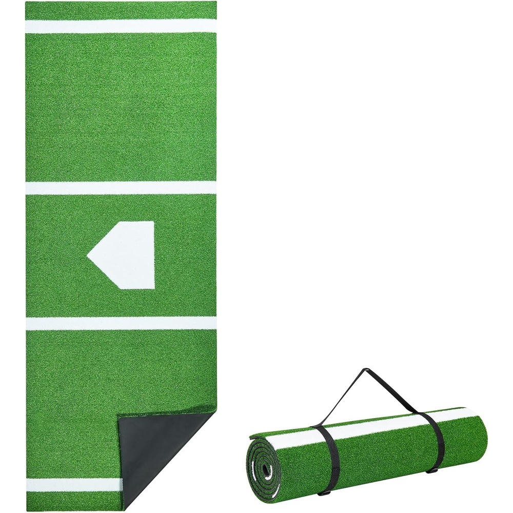image:imageVEVOR 12x610x38 Upgraded BaseballSoftball Batting Mat with Home Plate  15MM Thicken AntiFade Turf amp AntiSlip Foam Backing Portable Hitting Trainer for CageIndoorOutdoor PracticeGreen