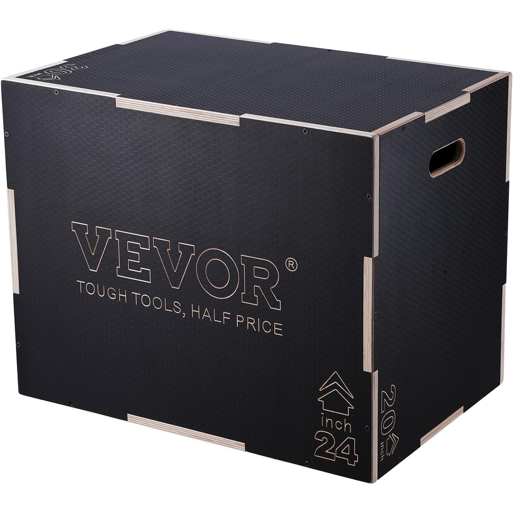 image:imageVEVOR 3 in 1 Plyometric Jump Box EasytoAssemble Wood Plyo Box for Jumping Trainers Home Gym Training and Conditioning30x24x20