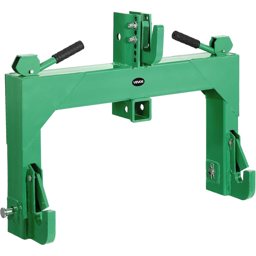 image:imageVEVOR 3Point Quick Hitch with 2 in Receiver 3000 Lbs Lift Capacity 3Pt Hitch with 5 Level Adjustable Bolt Adaptation to Category 1 amp 2 Tractor Heavy Duty 3 Point Attachments BlackGreen