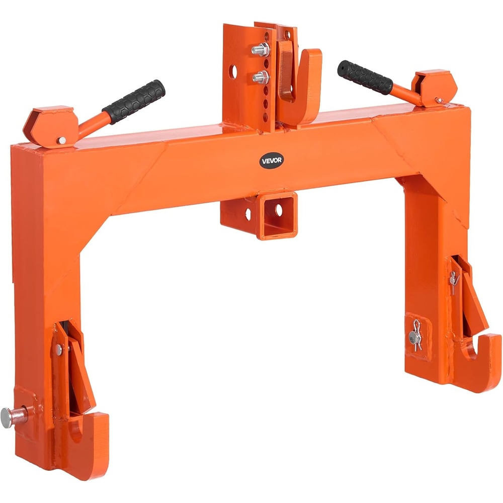 image:imageVEVOR 3Point Quick Hitch with 2 in Receiver 3000 Lbs Lift Capacity 3Pt Hitch with 5 Level Adjustable Bolt Adaptation to Category 1 amp 2 Tractor Heavy Duty 3 Point Attachments BlackOrange
