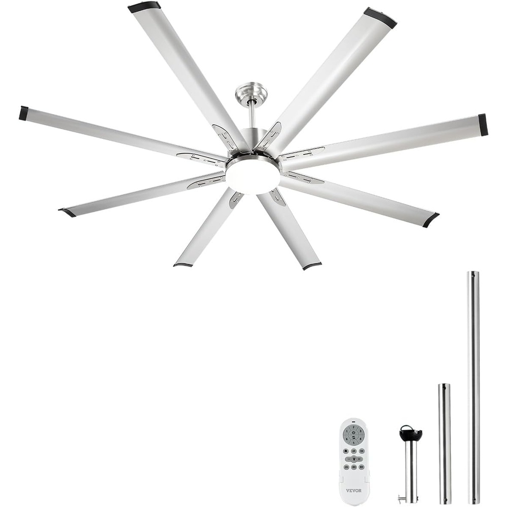 image:imageVEVOR 72 In Ceiling Fan with Light 6Speed Remote Control Dimmable 3Color Temperature Reversible DC Motor Modern Low Profile Flush Mount Fan for Bedroom Living Room IndoorOutdoor Use CoffeeBrushed Nickel
