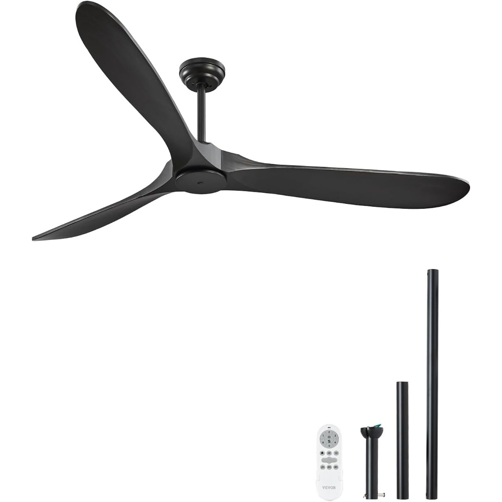 image:imageVEVOR 84 In Ceiling Fan without Light 6Speed Remote Control Aluminum 8Blade Reversible DC Motor Modern Low Profile Flush Mount Fan for Bedroom Living Room Patio IndoorOutdoor Brushed NickelBlack
