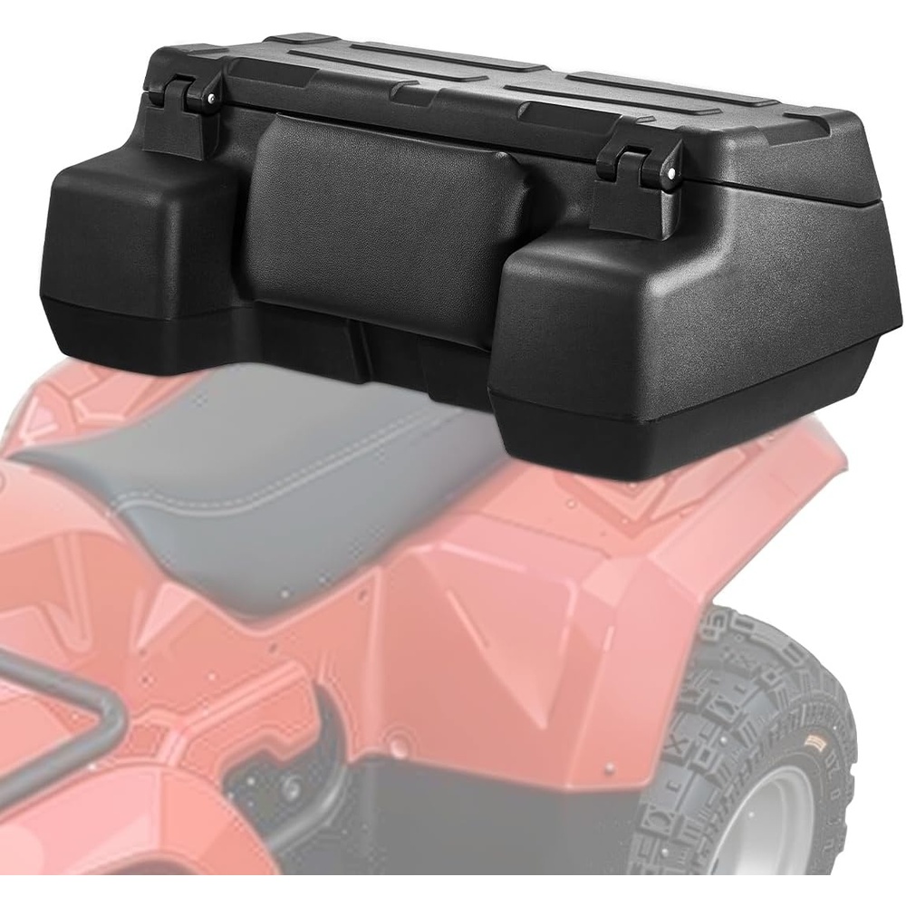 image:imageVEVOR ATV Rear Storage Box 95L ATV Rear Cargo Box with Padded Backrest Waterproof LLDPE and Lockable Gear Storage Box Fit Most ATVs with Rear Rack Compatible with ATV UTV CanAm Vehicles