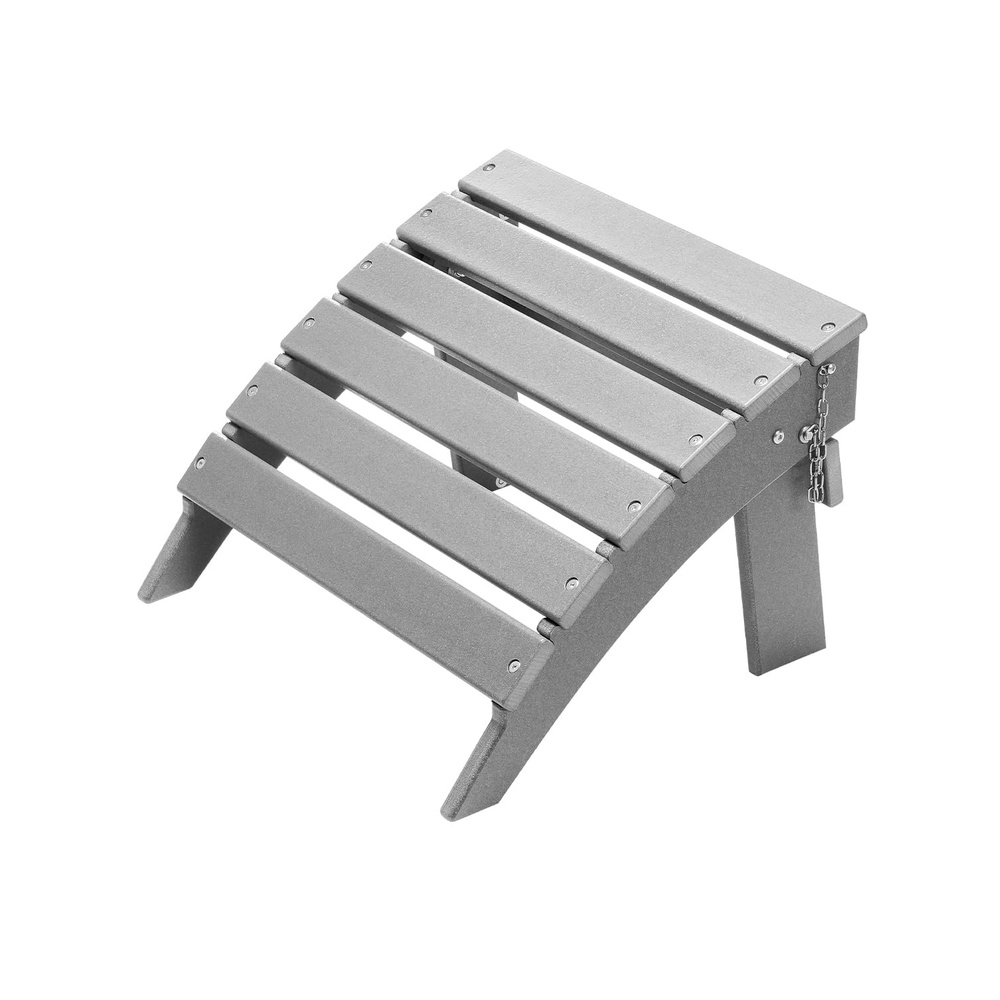 image:imageVEVOR Adirondack Ottoman 215L x 189W x 148H Inch HDPE Plastic Folding Adirondack Ottoman WeatherResistant Foot Rest for Adirondack Chair Widely Used for Outside Porch Pool Lawn Backyard GrayGray