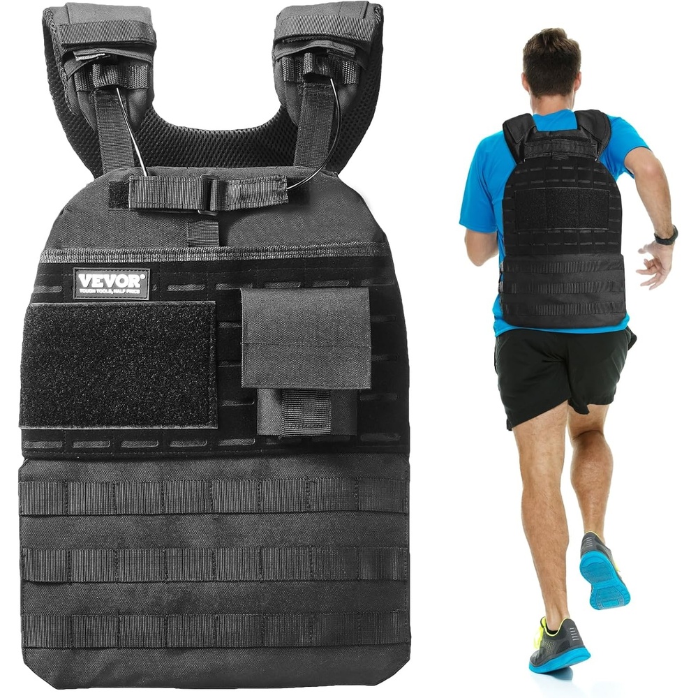 image:imageVEVOR Adjustable Weighted Vest 1120lb2032lbs35lbs40lbs Weight Vest with 6 Ironsand Weights and Reflective Stripe Workout Equipment for Strength Training Running Jogging40 lbs