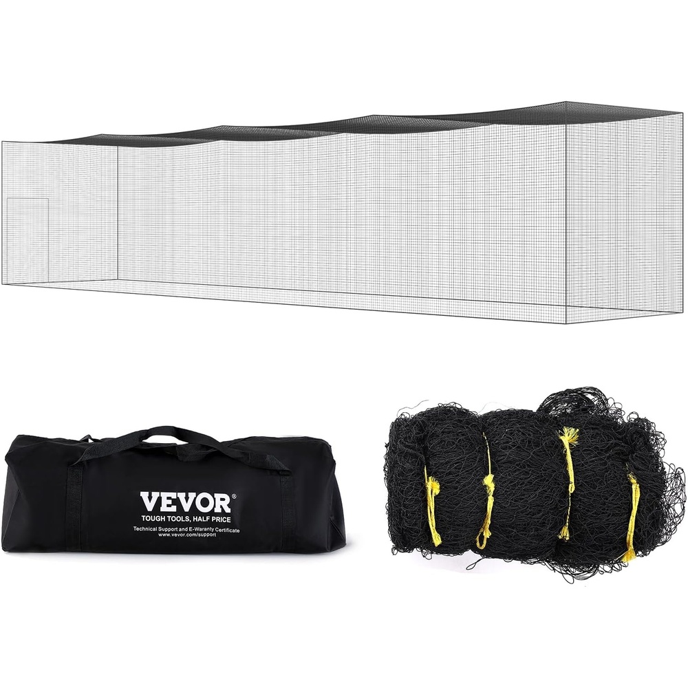 image:imageVEVOR Baseball Batting Netting10355570 FT Golf Softball Baseball Batting Hitting Training Net Professional Practice Portable Pitching Cage Battings Cages Netting for Indoor Outdoor NET ONLY55 FT ONLY NET