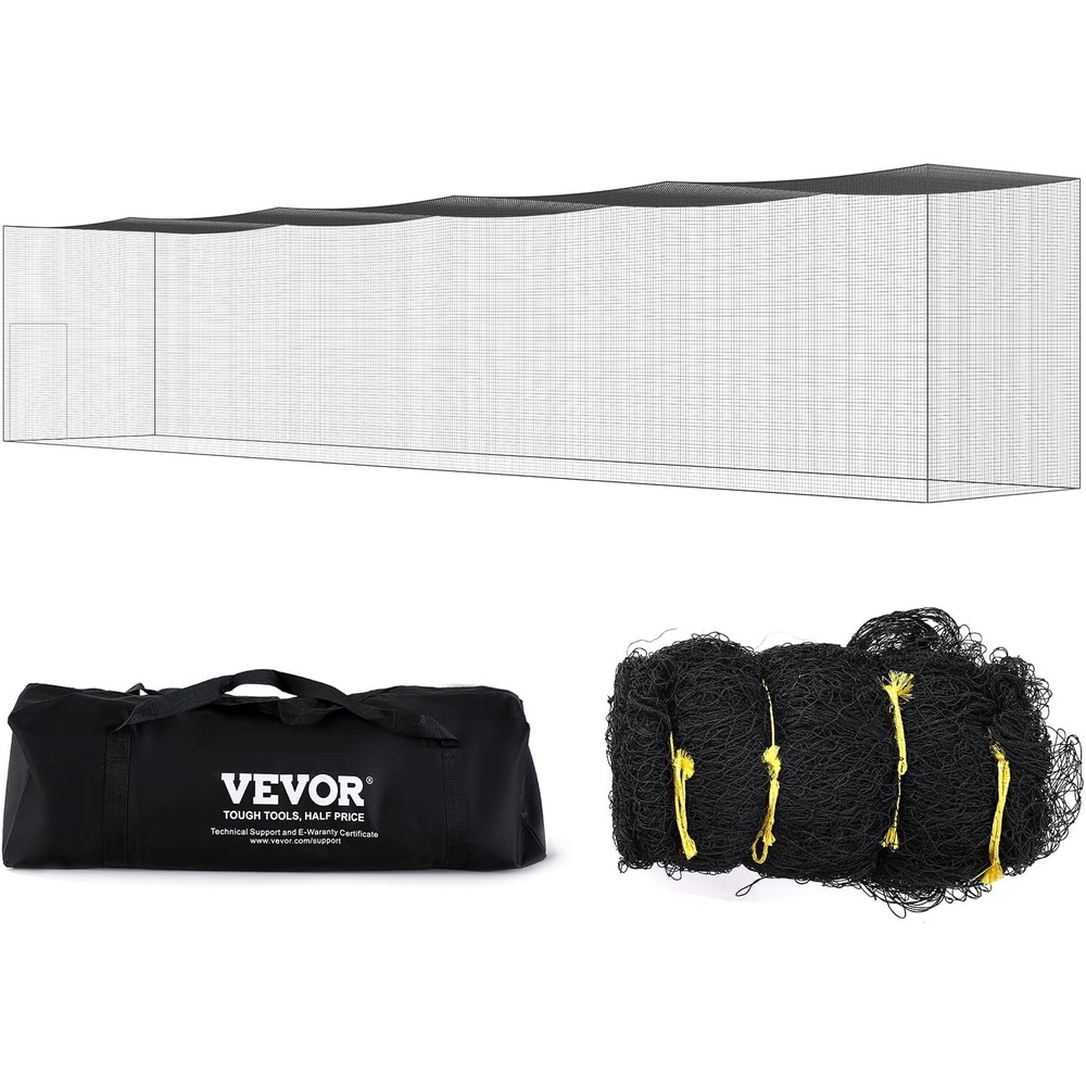 image:imageVEVOR Baseball Batting Netting10355570 FT Golf Softball Baseball Batting Hitting Training Net Professional Practice Portable Pitching Cage Battings Cages Netting for Indoor Outdoor NET ONLY70 FT ONLY NET