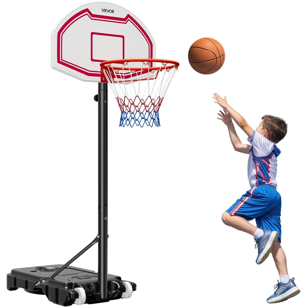 image:imageVEVOR Basketball Hoop 28 32 44 48 54 Inchs PC Backboard Height Adjustable Basketball Portable Hoop amp Goal Regulation Basketball Hoop Outdoor Teens Adults Basketball Court Schools ParksBasic Adjustable 5269ft  28 inch Backboard