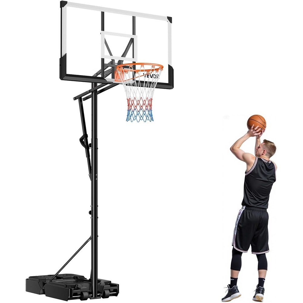 image:imageVEVOR Basketball Hoop 28 32 44 48 54 Inchs PC Backboard Height Adjustable Basketball Portable Hoop amp Goal Regulation Basketball Hoop Outdoor Teens Adults Basketball Court Schools ParksUpgraded Adjustable 52510ft  44 inch Backboard