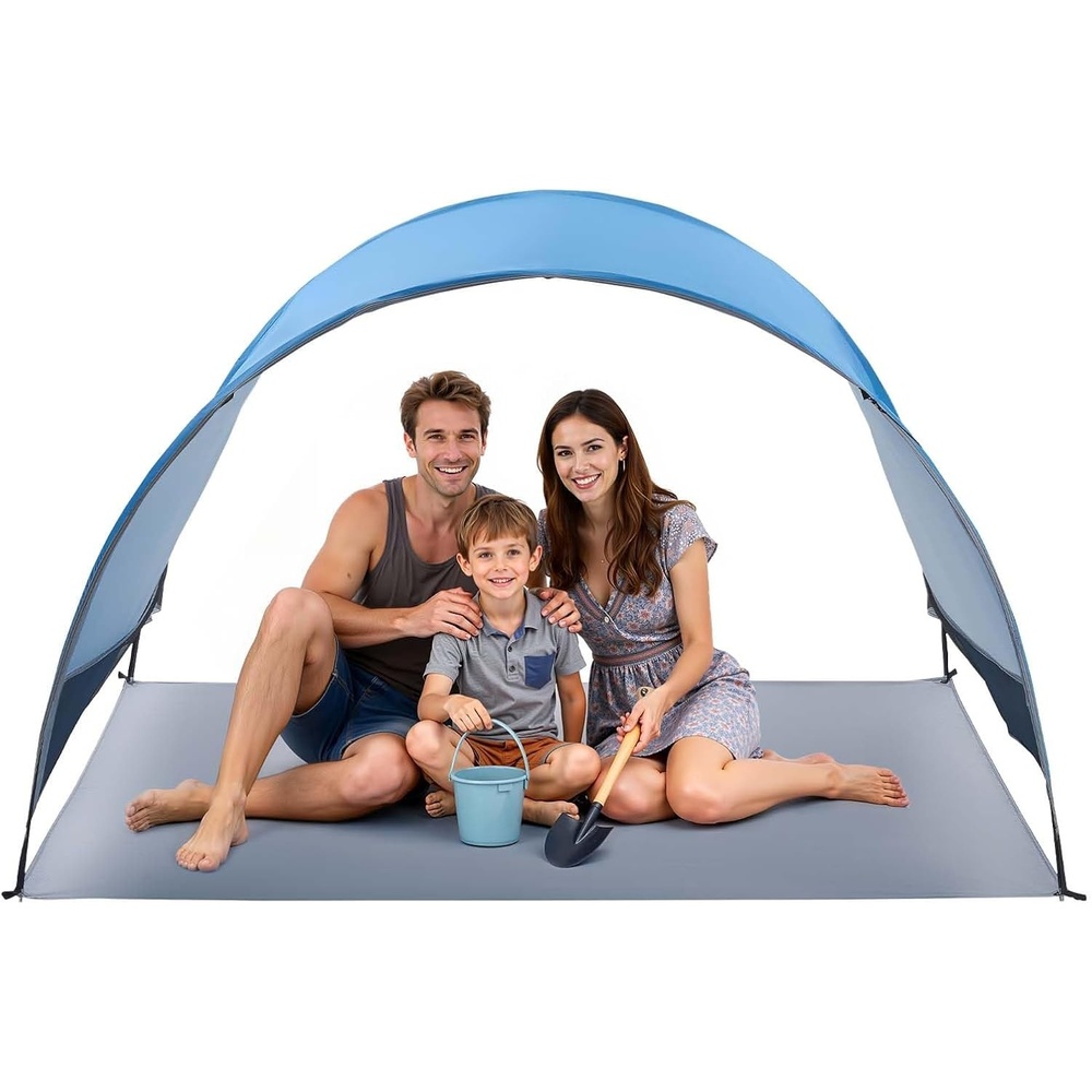 image:imageVEVOR Beach Tent Sun Shelter for 6 Person UPF 50 Protection Portable Sun Shade Canopy with Carrying Bag amp Sand Pockets Lightweight and Easy Setup Beach Umbrella for Family Camping Outdoor Picnic3 Person