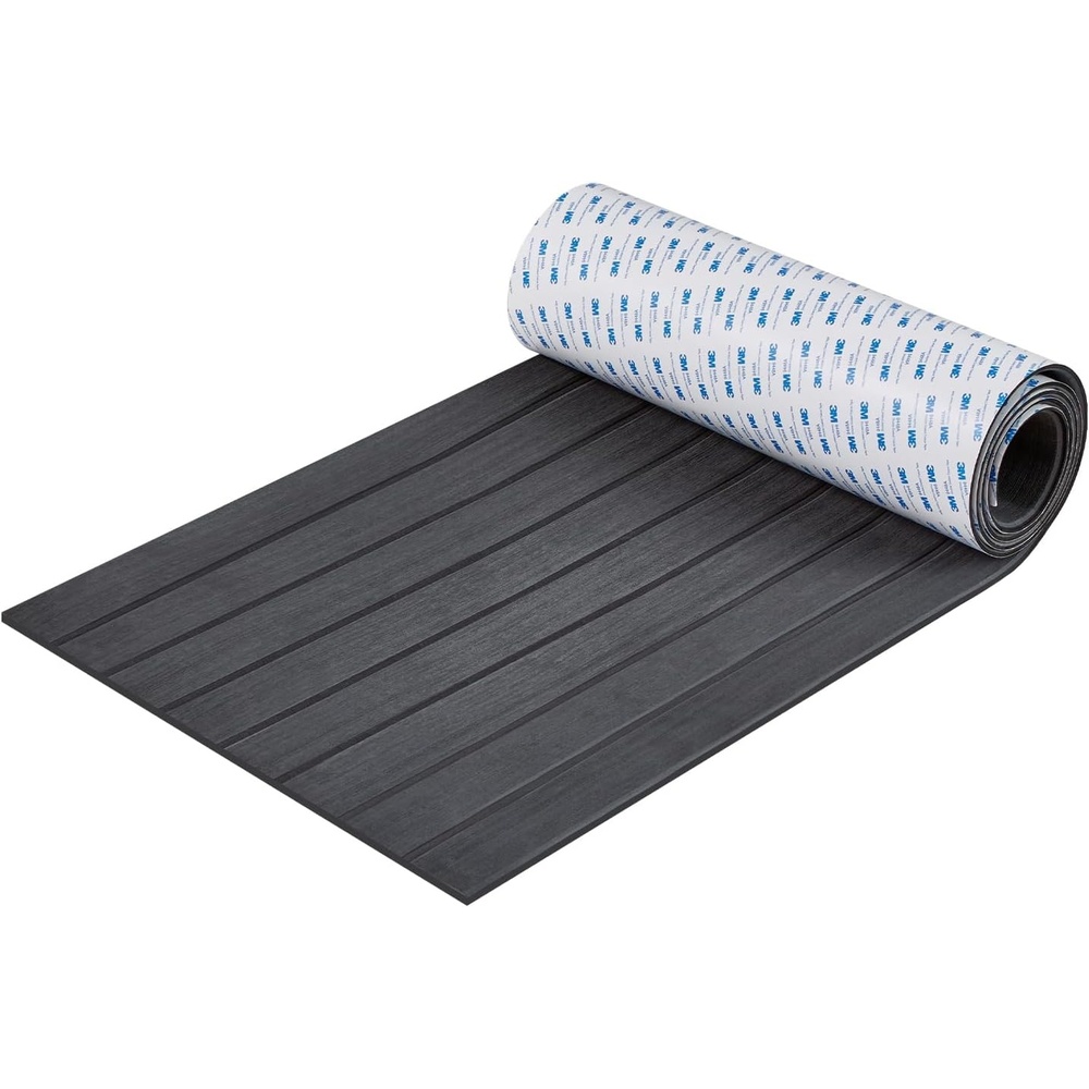 image:imageVEVOR Boat Flooring  EVA Foam Decking 945 x 457 NonSlip SelfAdhesive 299 sqft Marine Carpet for Yacht Pontoon KayakDark Gray With Black Seam Lines