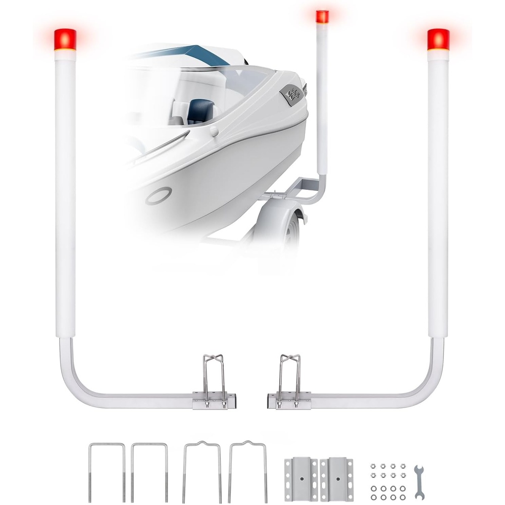 image:imageVEVOR Boat Trailer Guide 167 60 Adjustable Design Trailer Guide Poles 2PCS Trailer GuideOns for Ski Boat Fishing Boat or Sailboat Trailer60 with LED Light
