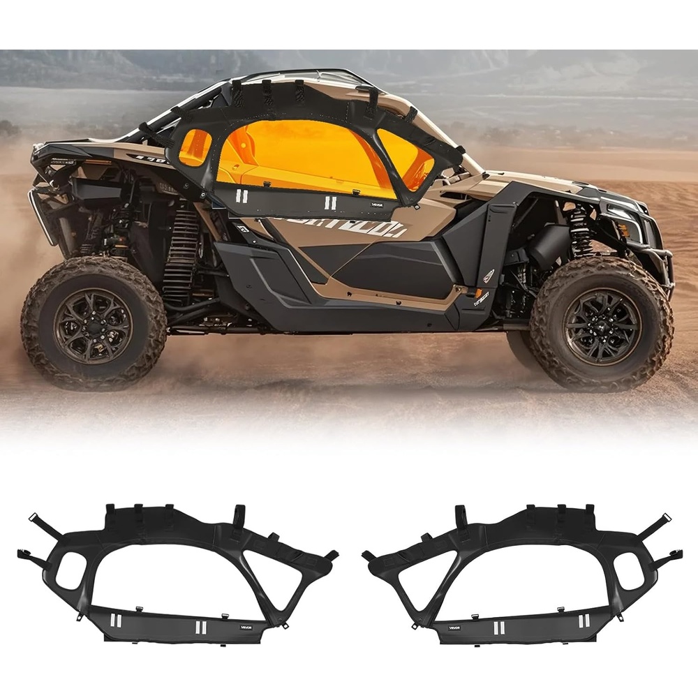 image:imageVEVOR Cab Enclosure Upper Doors Compatible with Polaris RZR XP4 1000Turbo 20142023 Soft Upper Doors Windproof Upgraded Zipper UTV Soft Side Window Kit Work with Side Mirrors and WindshieldsCan Am Maverick X3 20172025