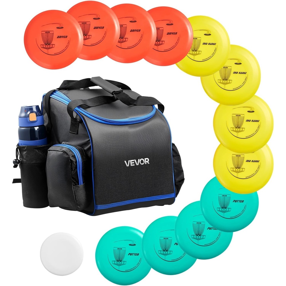 image:imageVEVOR Disc Golf Set 5 PCS Beginners Flying Discs Disc Golf Starter Set for FullBody Strength Training with Putter MidRange Driver Mini Marker for Outdoor Backyard Lawn Beach121 Pcs