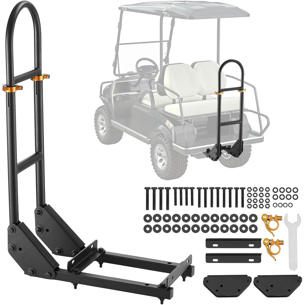 image:imageVEVOR Golf Cart Rear Seat Grab Bar Compatible with Yamaha Club Car EZGO Most Golf Carts with Metal Footplates No Modification Needed 275 to 335 Inch Height Adjustable