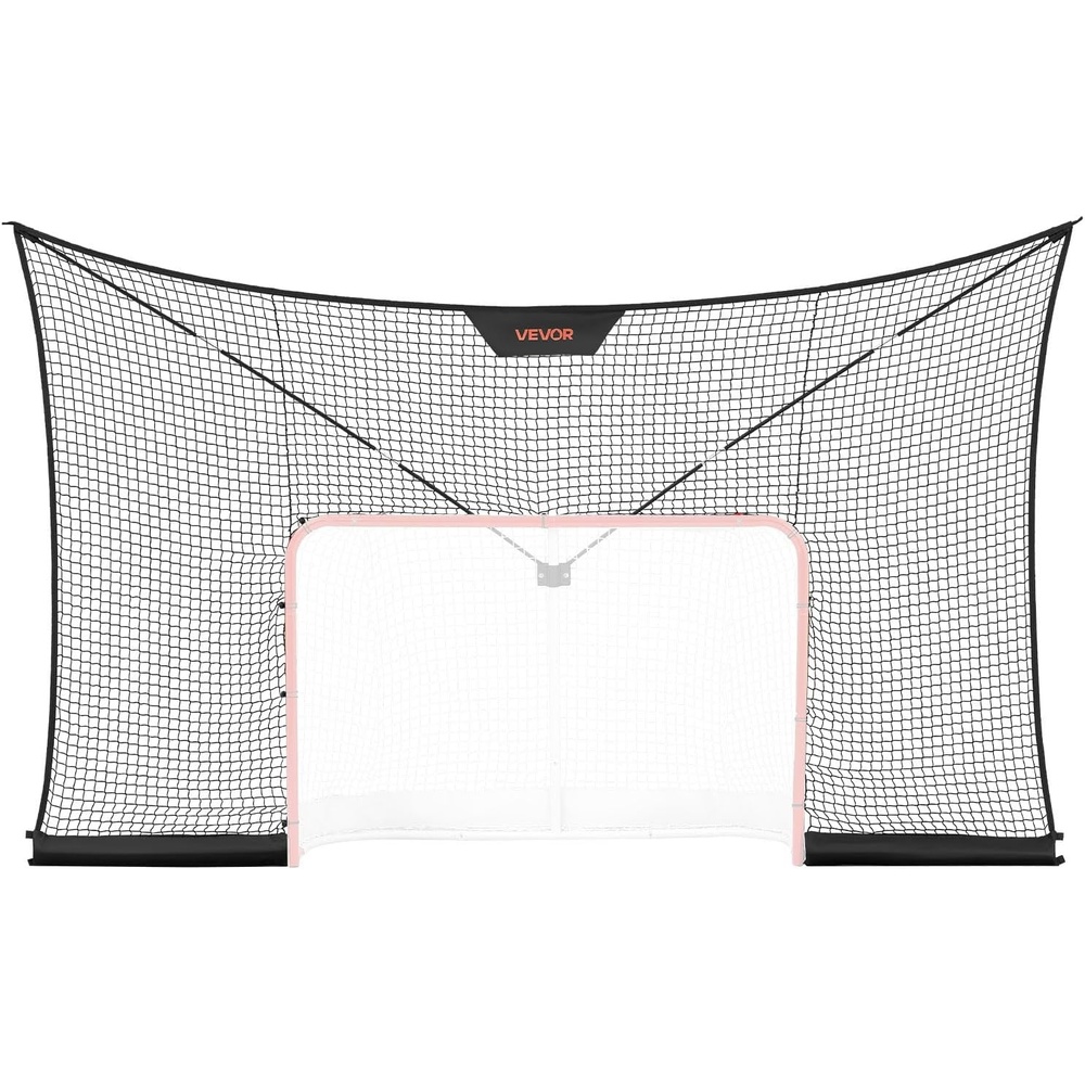 image:imageVEVOR Hockey Net Backstop 12x7 ft Durable Hockey Goal Backstop Net with Extended Coverage Lightweight and Portable Backyard Training Equipment Easy Assembly for Youth Adult NET ONLY