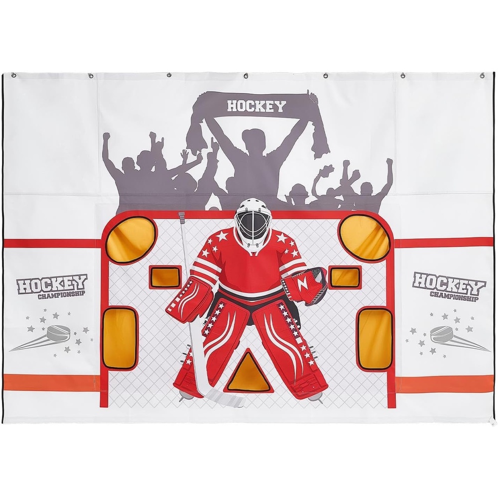 image:imageVEVOR Hockey Shooting Tarp Shooter Tutor Ice Hockey Goal Practice Target TearProof Premium Net with 7 Holes Easy Set Up Hockey Net Replacement Training Equipment for Practicing Shooting Accuracy