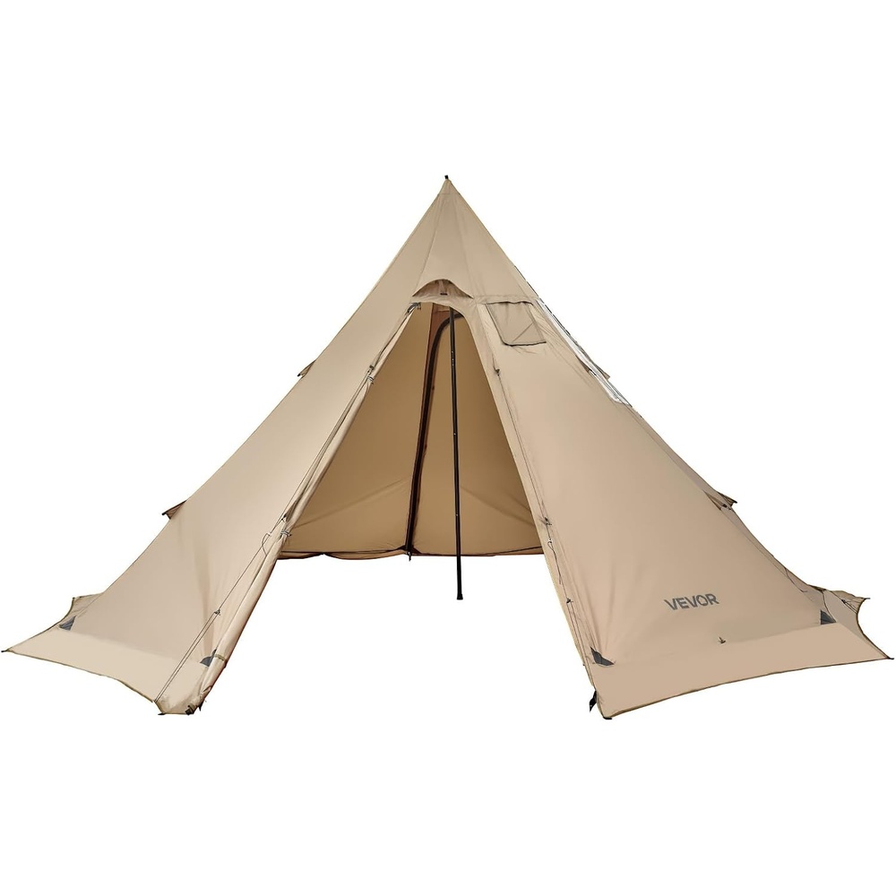 image:imageVEVOR Hot Tent Camping Tipi Hot Tents with Stove Jack Portable Winter Camping Tents with Snow Skirt Easy Setup Waterproof 4 Season Shelter Tents for Fishing Backpacking46 Persons