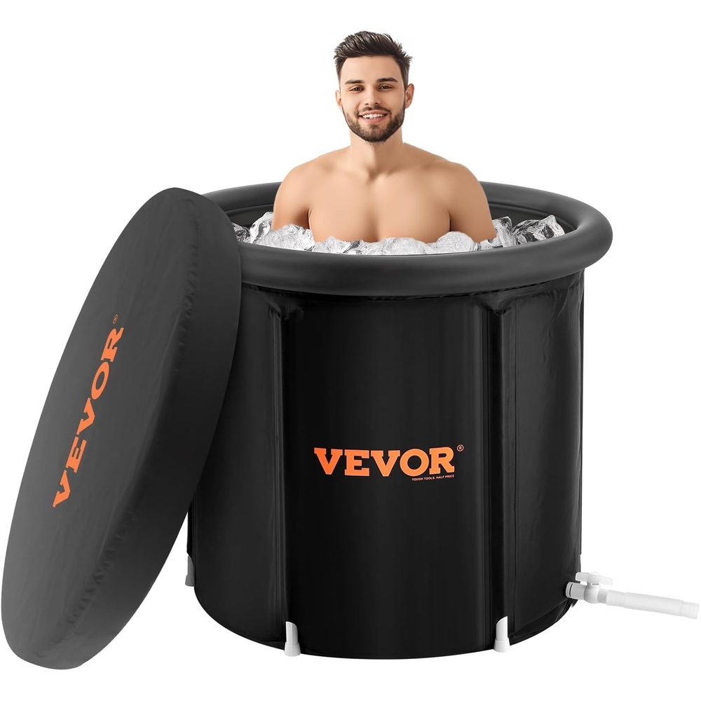 image:imageVEVOR Ice Bath Tub XL Cold Water Therapy Plunge Tub for Athletes Portable Outdoor Ice Barrel Plunge Pool for Recovery Black 105 GalXL105 Gal