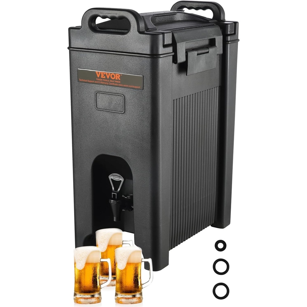 image:imageVEVOR Insulated Beverage Dispenser 25 Gallon Foodgrade LDPE Hot and Cold Beverage Server Thermal Drink Dispenser Cooler with 09 in PU Layer TwoStage Faucet Handle for Restaurant Drink Shop5 Gallon