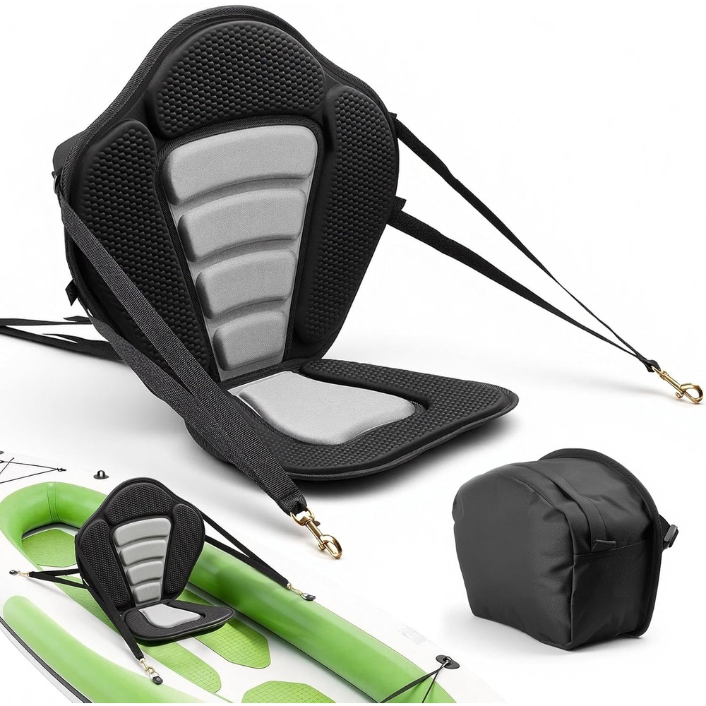 image:imageVEVOR Kayak Seat Universal Paddle Board Seat with Adjustable Back Support Multiple Thickness Options 05 to 26 Soft Padded Cushion amp Storage Bag for SUP Canoe Fishing Boat Inflatable Kayak1 Pack