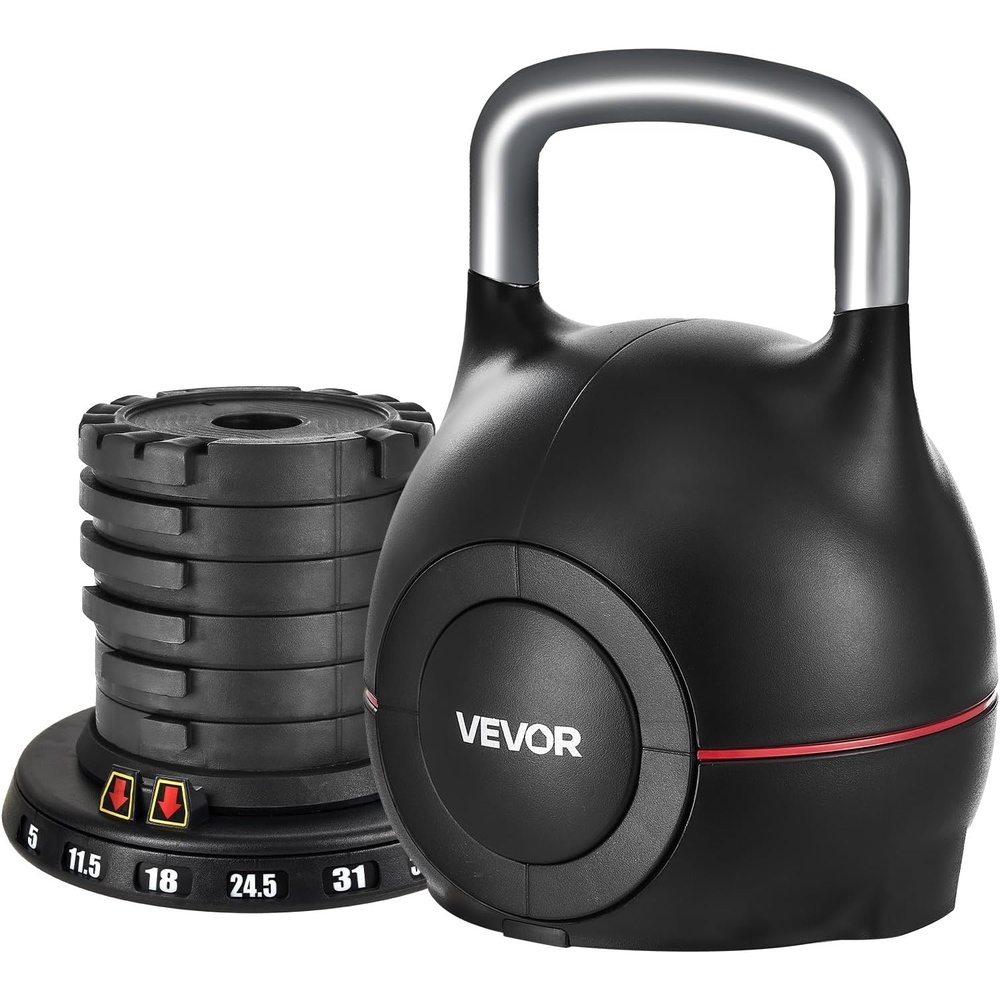image:imageVEVOR Kettlebell Adjustable Kettlebell with 7 Weight Levels DieCast Aluminum and ABS Material for Grip Strength Training Fullbody Workout amp CrossTraining