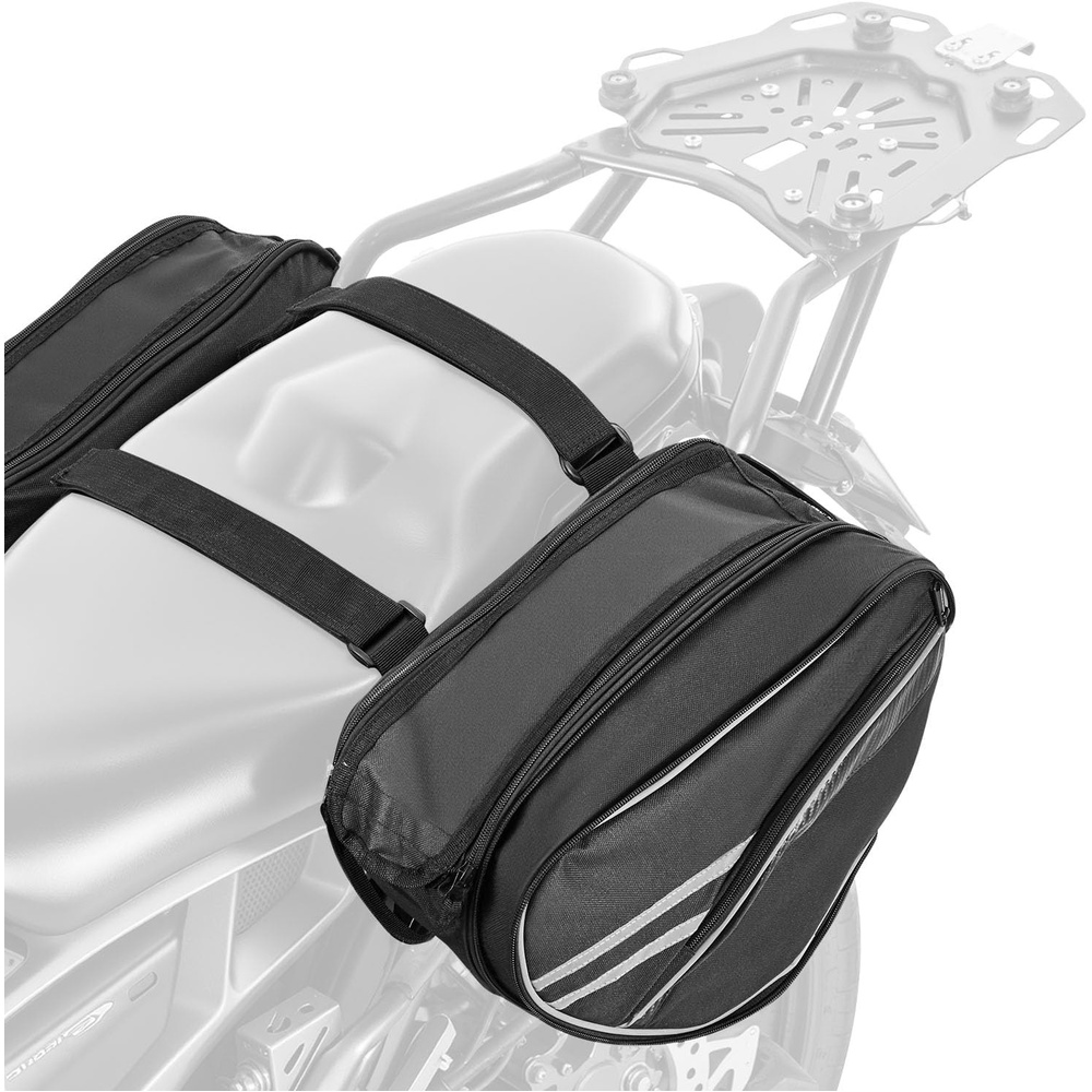 image:imageVEVOR Motorcycle Tail Bag 4060 L Expandable Motorcycle Rear Seat Bag with Waterproof Rain Cover Foldable Outdoor Sports Motorbike Luggage Storage with Shoulder Straps Pocket amp Elastic Cord BlackSaddle Bag  Upgraded Doublesided Fabric  30L