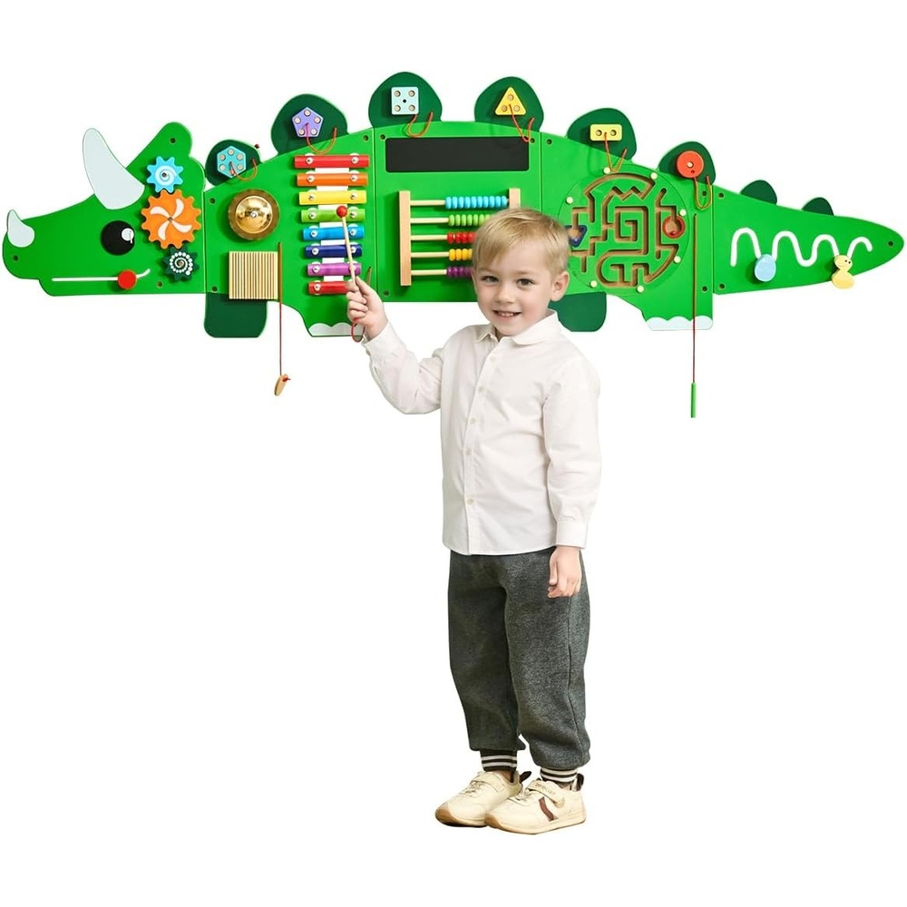 image:imageVEVOR Orca Activity Busy Board Wall 12 Activities Board Montessori Sensory Wall Panel for Kids 312 Years Sensory Activity Panel Ideal for Toddler Playroom Nursery ClassroomDinosaur