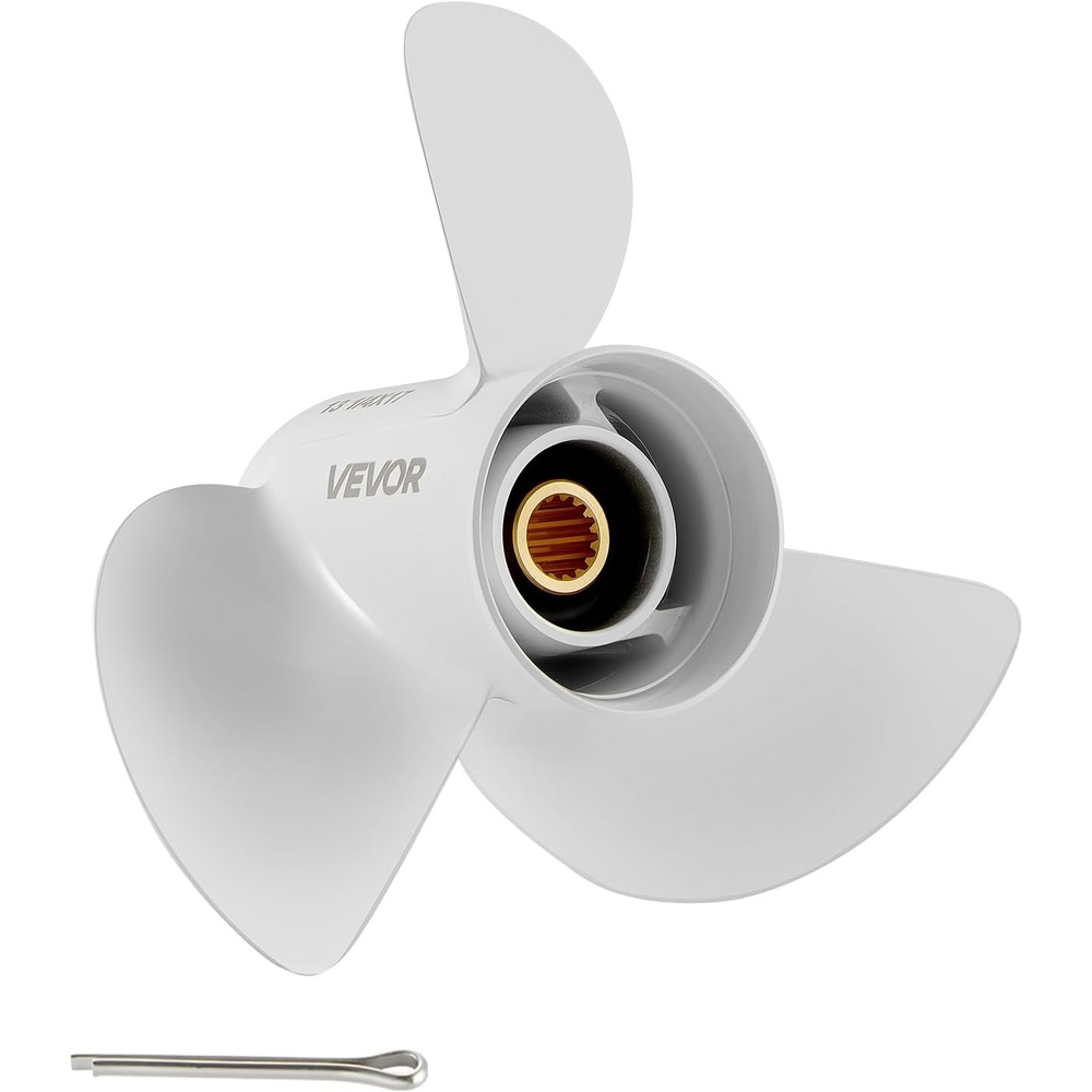 image:imageVEVOR Outboard Boat Propeller Upgrade OEM 15 Spline Tooth Aluminum Fit Yamaha Engines  60130 HP 414 Gearcase 3Blade RH Right Hand Rotation132 x 132 x 61