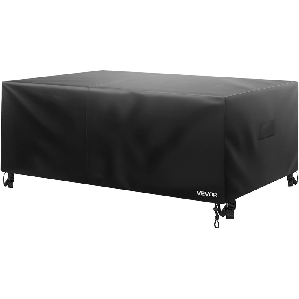 image:imageVEVOR Patio Furniture Cover 420D Heavy Duty Waterproof Outdoor Dining Table and Chairs Cover Large Rectangular Patio Table Covers with Air Vent for All Weather 126L x 63W x 28H inch Black126L x 63W x 28H