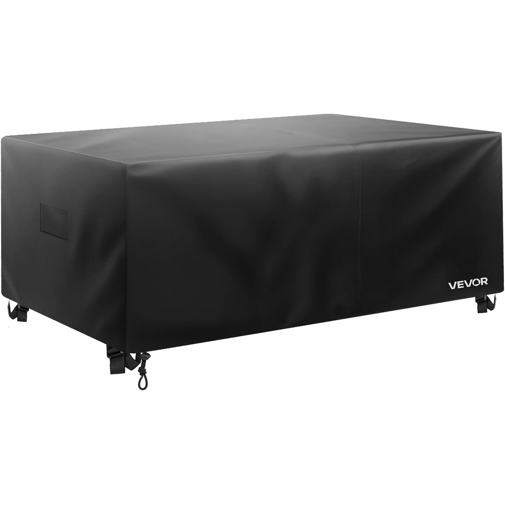 image:imageVEVOR Patio Furniture Cover 420D Heavy Duty Waterproof Outdoor Dining Table and Chairs Cover Large Rectangular Patio Table Covers with Air Vent for All Weather 126L x 63W x 28H inch Black74L x 47W x 28H