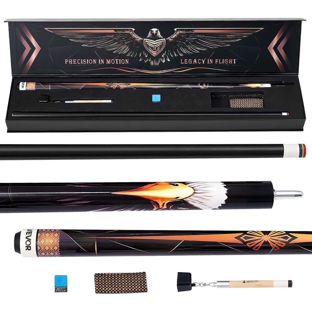 image:imageVEVOR Pool Cue Pool Stick 58 inch Billiard Pools Cue Stick with MultiLayer Tip amp ABS Connection Ring Cues Sticks for Professional Pool Table Bar Home OfficeCanadian Maple Wood