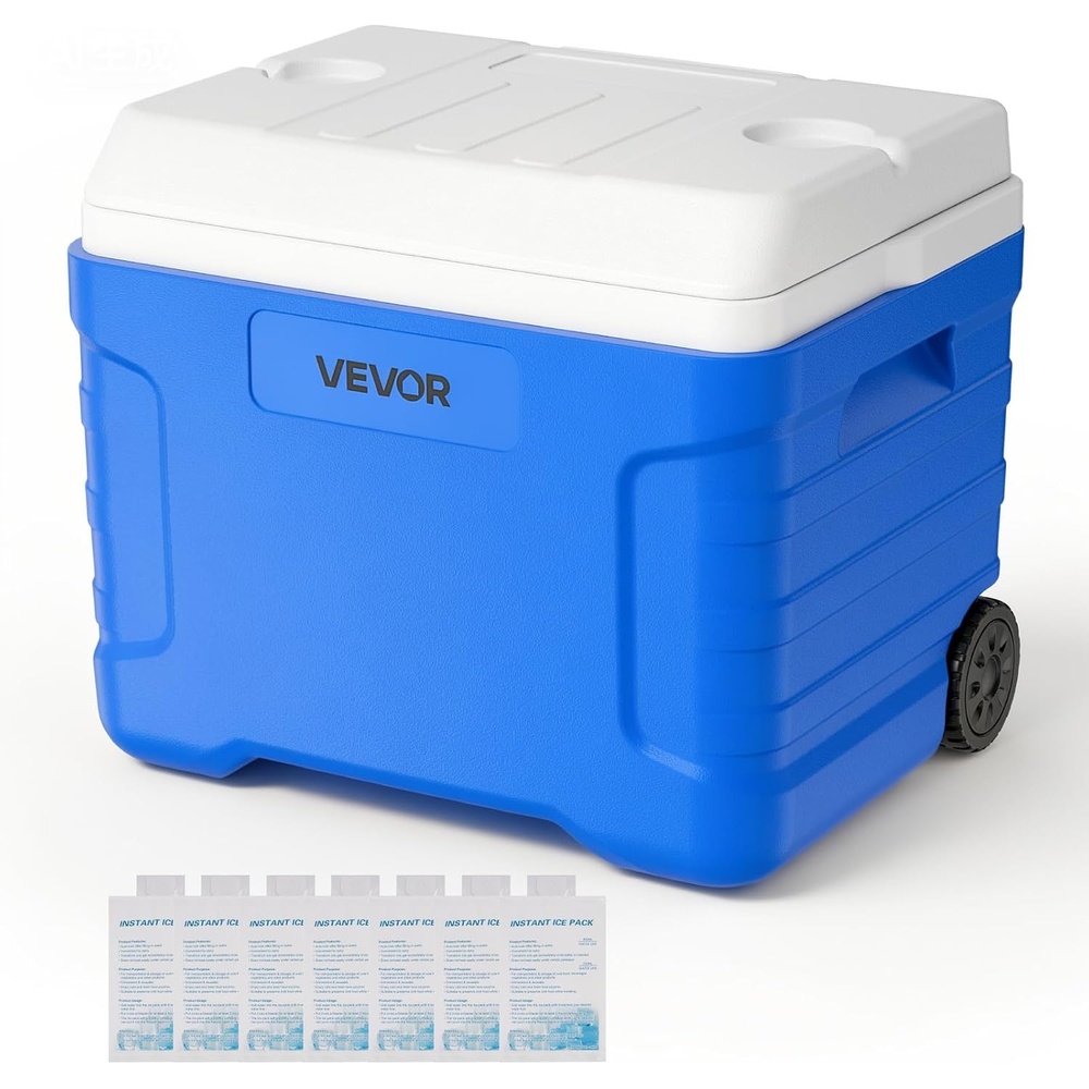image:imageVEVOR Portable CoolerHard Cooler with Ice Retention HeavyDuty Handles and Strap Lightweight Rigid Material Insulated Portable Cooler Suitable for Family Picnics and Short Trips45QT
