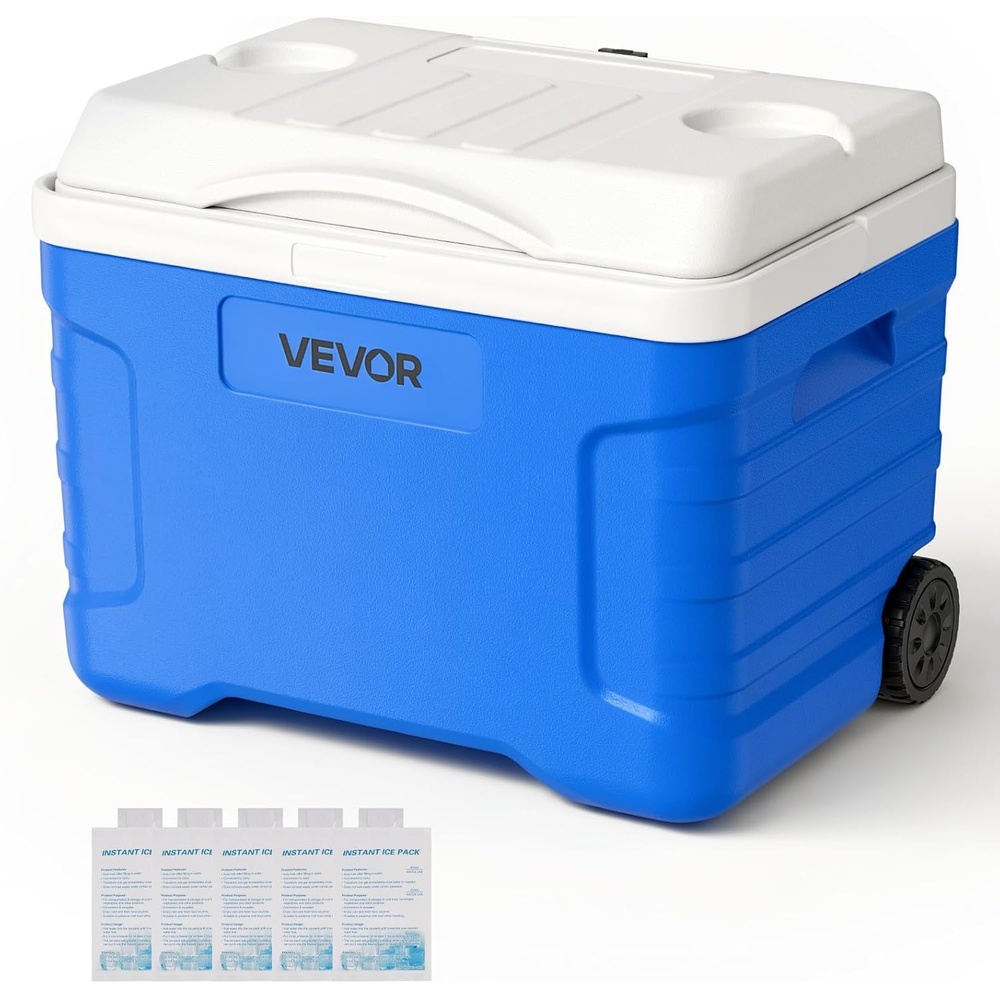 image:imageVEVOR Portable CoolerHard Cooler with Ice Retention HeavyDuty Handles and Strap Lightweight Rigid Material Insulated Portable Cooler Suitable for Family Picnics and Short Trips21QT